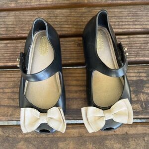 Mini Melissa Black Ultragirl Sweet Bow Mary Jane Shoes Toddler Girls Size 9